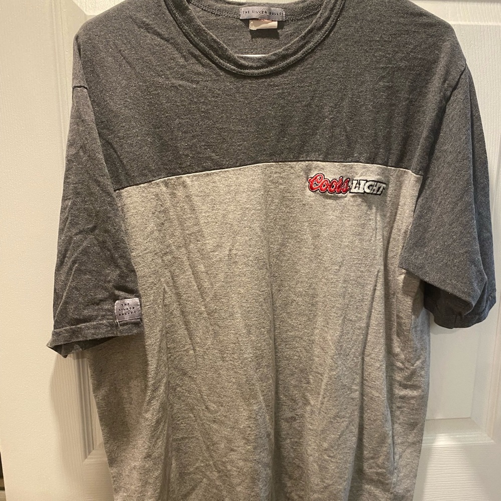 Gray Short Sleeve Tee- COORSLIGHT SILVER BULLET. Fits like a large.